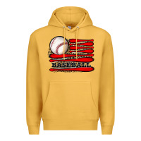 Mustard leopard baseball flag Premium Hoodie - JahusDesignShop