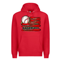 Red leopard baseball flag Premium Hoodie - JahusDesignShop
