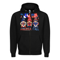 Black America y'all with gnomies Zipper Hoodie - HowdyJamesFarm