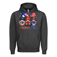 Charcoal Heather America y'all with gnomies Zipper Hoodie - HowdyJamesFarm