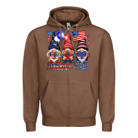 Chestnut America y'all with gnomies Zipper Hoodie - HowdyJamesFarm