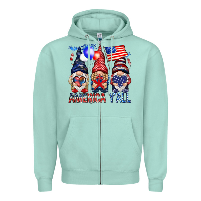 America Y'all With Gnomies Zipper Hoodie by HowdyJamesFarm | Teevron