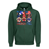 Sports Green America y'all with gnomies Zipper Hoodie - HowdyJamesFarm