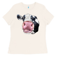 Bone Cute Holstein Face Ladies Tee - LillyAllenDesigns