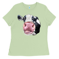 Matcha Cute Holstein Face Ladies Tee - LillyAllenDesigns