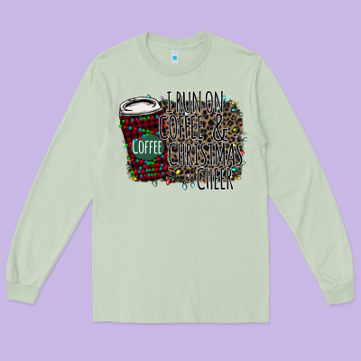 I Run On Coffee And Christmas Cheer Long Sleeve Tee Designed By Bettercallsaul