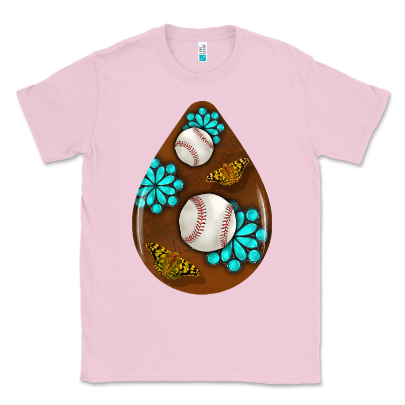 Baseball And Western Roses Teardrop  1 Classic Tee by BundleAndBundleShop | Teevron