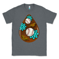 Charcoal Heather baseball and western roses teardrop  1 Classic Tee - BundleAndBundleShop
