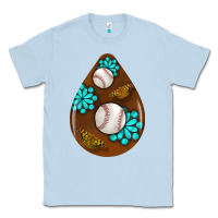 Dusty Blue baseball and western roses teardrop  1 Classic Tee - BundleAndBundleShop