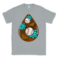 Heather Grey baseball and western roses teardrop  1 Classic Tee - BundleAndBundleShop