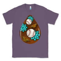 Lavender baseball and western roses teardrop  1 Classic Tee - BundleAndBundleShop