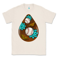 Natural baseball and western roses teardrop  1 Classic Tee - BundleAndBundleShop