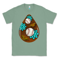Sage baseball and western roses teardrop  1 Classic Tee - BundleAndBundleShop