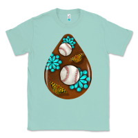 Seafoam baseball and western roses teardrop  1 Classic Tee - BundleAndBundleShop