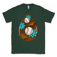 Sports Green baseball and western roses teardrop  1 Classic Tee - BundleAndBundleShop