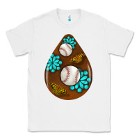 White baseball and western roses teardrop  1 Classic Tee - BundleAndBundleShop