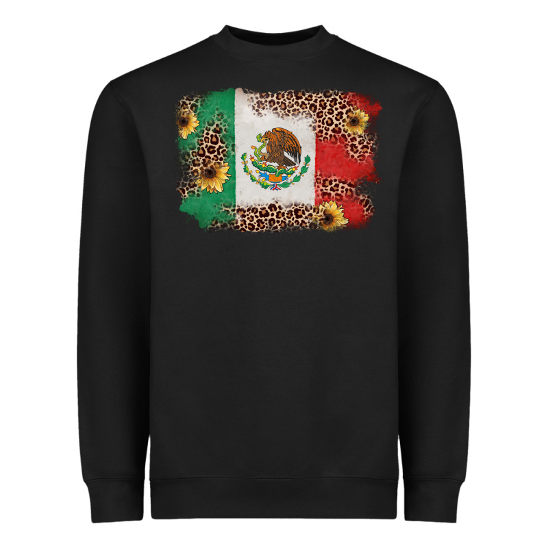 Mexican Flag With Leopard Heavyweight Sweatshirt by texasbilliewilder | Teevron