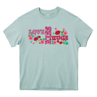 Floral Love And Kiss Heavy Core Tee | Teevron