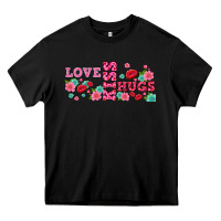 Black floral love and kiss Heavy Core Tee - AdoDesignShop