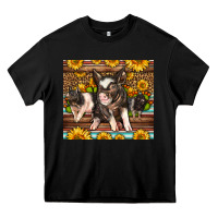 Black Western Cute Hampshire Pigs Heavy Core Tee - LillyAllenDesigns