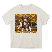 Cream Western Cute Hampshire Pigs Heavy Core Tee - LillyAllenDesigns