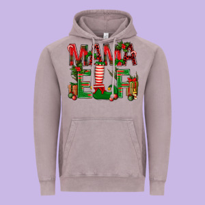 Christmas Mama Elf Vintage Hoodie Designed By Bundleandbundleshop