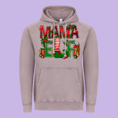 Christmas Mama Elf Vintage Hoodie Designed By Bundleandbundleshop