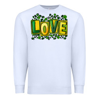 White St. Patrick's Day love Premium Sweatshirt - FaDigitalArtStudio