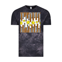 Cloud Black softball bat seamless pattern Vintage Tee - BundleAndBundleShop