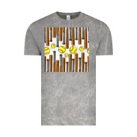 Cloud Rock softball bat seamless pattern Vintage Tee - BundleAndBundleShop