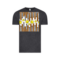 Vintage Black softball bat seamless pattern Vintage Tee - BundleAndBundleShop