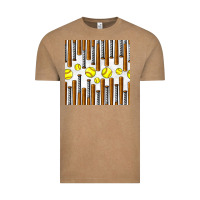 Vintage Coffee softball bat seamless pattern Vintage Tee - BundleAndBundleShop