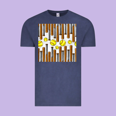 Softball Bat Seamless Pattern Vintage Tee Designed By Bundleandbundleshop