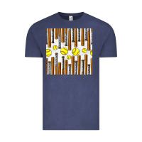 Vintage Denim softball bat seamless pattern Vintage Tee - BundleAndBundleShop