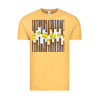 Vintage Mustard softball bat seamless pattern Vintage Tee - BundleAndBundleShop