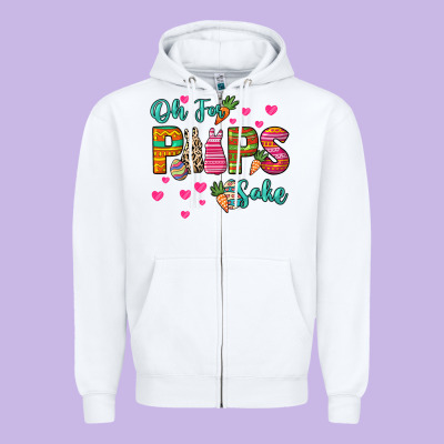 Oh For Peeps Sake Easter Day Zipper Hoodie Designed By Howdyjamesfarm