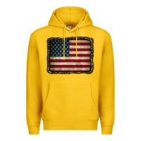 Lemon American Flag With Leopard Frame Premium Hoodie - CowCowDesign