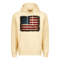 Pina Colada American Flag With Leopard Frame Premium Hoodie - CowCowDesign