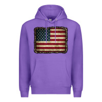 Purple American Flag With Leopard Frame Premium Hoodie - CowCowDesign