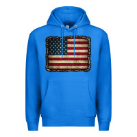 True Royal American Flag With Leopard Frame Premium Hoodie - CowCowDesign