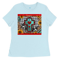 Baby Blue Christmas cross Ladies Tee - Jasminsmagicworld