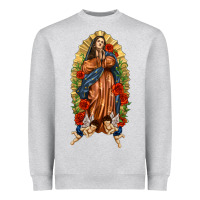 Lady Of Guadalupe With Roses Heavyweight Sweatshirt | Teevron