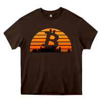 Chocolate Brown bitcoin new orleans retro sunset Heavy Core Tee - Jasminsmagicworld