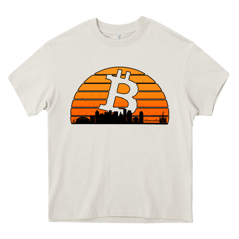 Bitcoin New Orleans Retro Sunset Heavy Core Tee by Jasminsmagicworld | Teevron