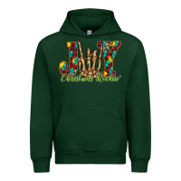 Forest Green joy Christmas Rockin Urban Hoodie - CowhideDigitalArt