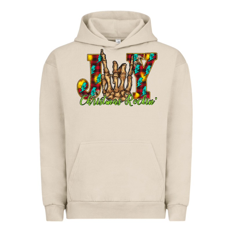 Joy Christmas Rockin Urban Hoodie by CowhideDigitalArt | Teevron