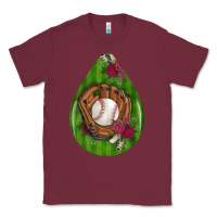 Burgundy baseball and western roses teardrop  4 Classic Tee - BundleAndBundleShop