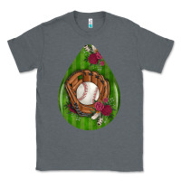 Charcoal Heather baseball and western roses teardrop  4 Classic Tee - BundleAndBundleShop