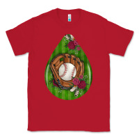 Red baseball and western roses teardrop  4 Classic Tee - BundleAndBundleShop