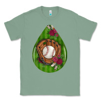 Sage baseball and western roses teardrop  4 Classic Tee - BundleAndBundleShop
